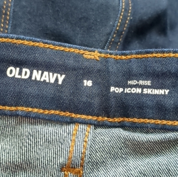 Old Navy Dark Wash Mid Rise Pop Icon Skinny Jeans size 16 - Picture 7 of 9